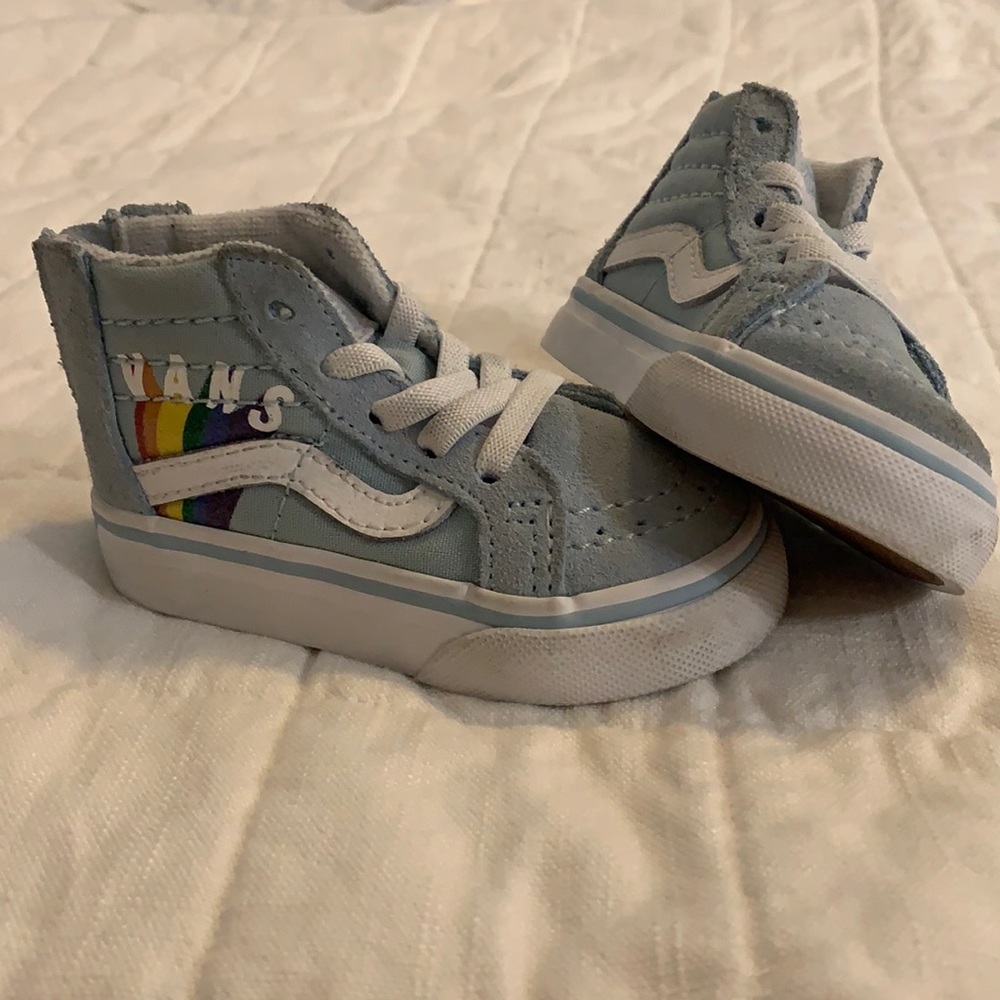Toddler rainbow Vans sk8 Hi Zip